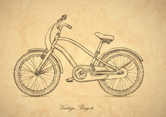 Fototapeta na wymiar Vintage bicycle - vector in retro style