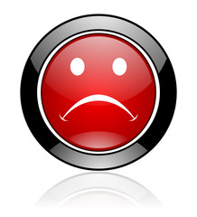 Modern design red and black round glossy cry vector icon