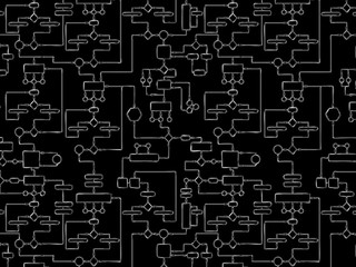 Drawing on the blackboard - vector scheme