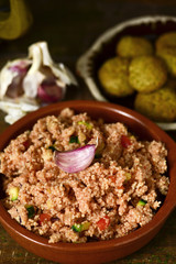 couscous with vegetables and falafel