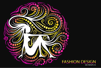 woman abstract fashion design