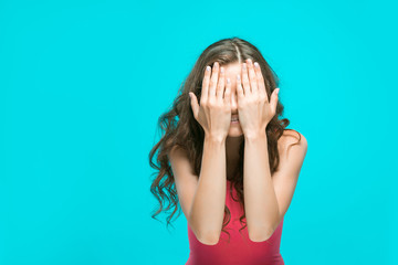 The young woman's portrait with eyes closed