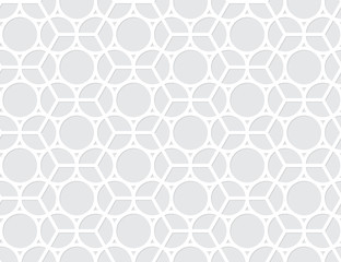Vector abstract seamless pattern - circles and hexagons