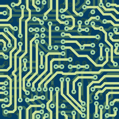 High tech schematic seamless vector texture - electronic circuit