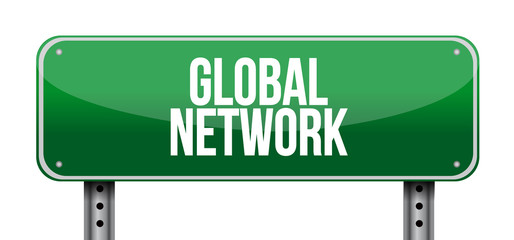 global network horizontal sign concept
