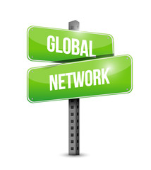 global network street sign concept