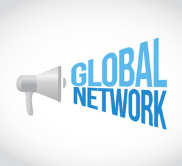 global network loud speaker message sign concept