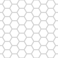 Vector seamless pattern of grey and white hexagonal net