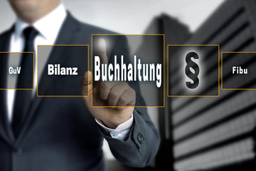 Buchhaltung touchscreen konzept hintergrund