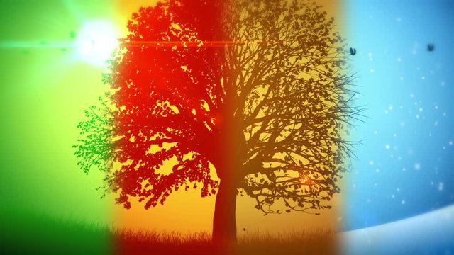 Loopable animation of a landscape showing the four seasons. Check my portfolio for more of this series of animations that show the four seasons. Each of the animations have matching movement so they may be edited together seamlessly.