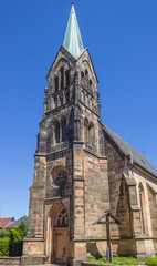 Fototapeta na wymiar Catholic church in the historical center of Schuttorf