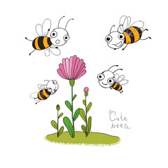 Cute cartoon bees.