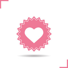 Heart pink color icon