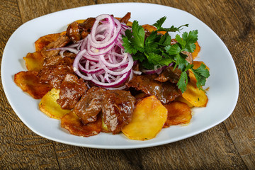 Roast meat with potato
