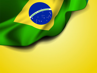 Waving flag of Brazil, South America