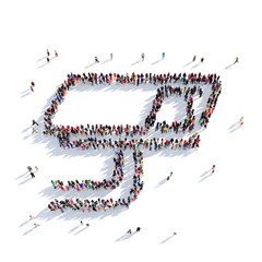 surveillance camera people 3D rendering