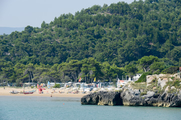 Beach on the coast of Torre Canne on Puglia, Italy