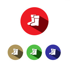 Icono de botas sobre fondos de colores