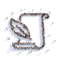 document letter people 3D rendering