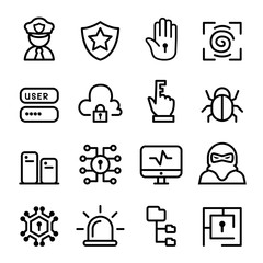 Computer security, Network, Software icon set