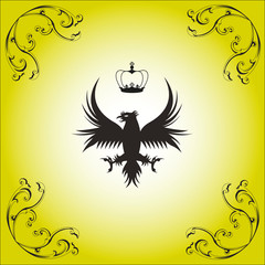 drawing an eagle on a yellow background