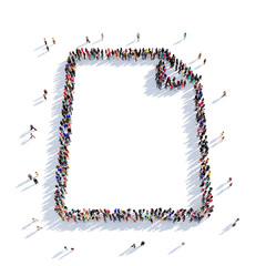 sheet of paper people 3D rendering