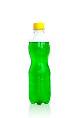 bottles with tasty drinks, isolate on white background