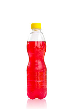 bottles with tasty drinks, isolate on white background