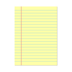 Yellow lined paper. Notebook paper