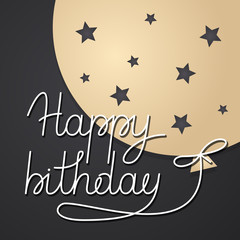 Happy Birthday card template with balloons. Vector illustration