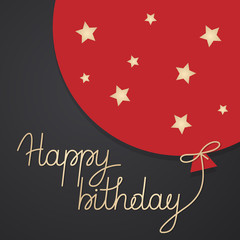 Happy Birthday card template with balloons. Vector illustration