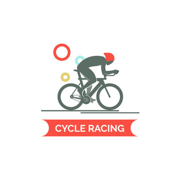 Bicycle race logo. Flat style vector illustrations