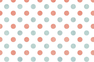 Watercolor pink and blue polka dot background. © perekotypole