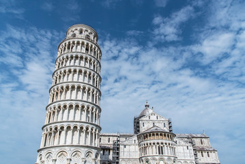 leaning tower and the cathedral, Square of Miracles, Pisa, italy