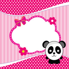 banner for children with panda animal illustration