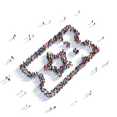 movie ticket people 3D rendering