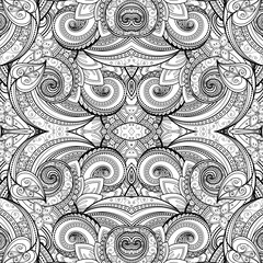 Vector Seamless Abstract Black and White Tribal Pattern