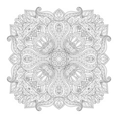 Vector Beautiful Deco Monochrome Contour Square