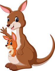 illustration of cute Kangaroo cartoon