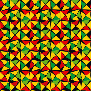 Classic Reggae Color Music Background. Jamaica Seamless Pattern