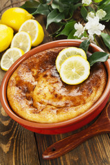 Casserole with curd and lemon