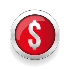 Fototapeta premium US Dollar green circle glossy web icon