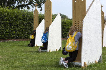  Pilgrims in Zone of Reconciliation at Sanctuary of Divine Mercy in Lagiewniki. WYD participants will be able to confess to more than 50 confessionals. Cracow Poland © wjarek