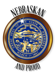 Nebraska Proud Flag Button