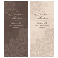 Wedding Invitation cards in an old-style brown and beige 