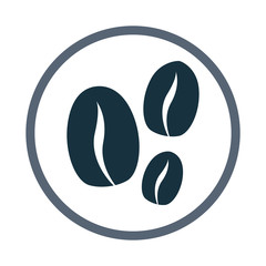 Coffee beans simple icon on the background