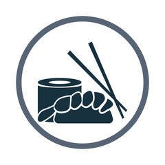 Sushi simple icon on the background