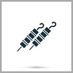 Skewer simple icon on the background