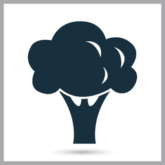 Broccoli simple icon on the background