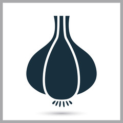 Garlic simple icon on the background